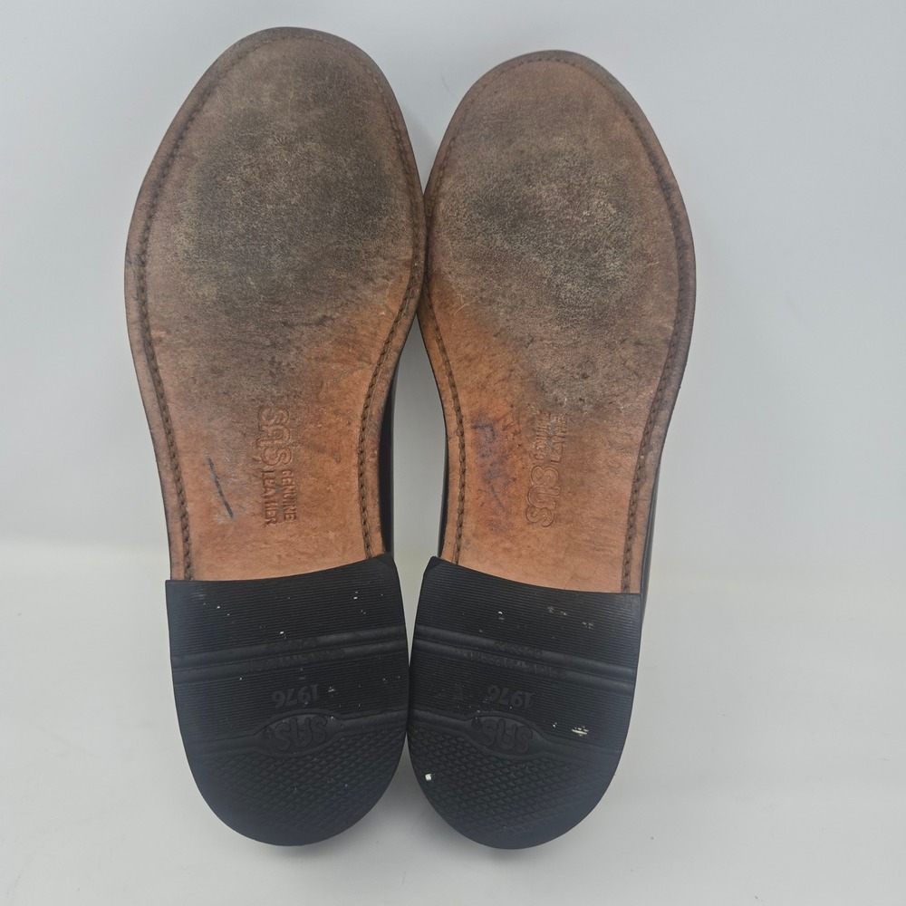 SAS Mens Cordovan Leather Kiltie Tassel Loafers Handsewn‎ Burgundy Dress Shoes - Picture 8 of 9